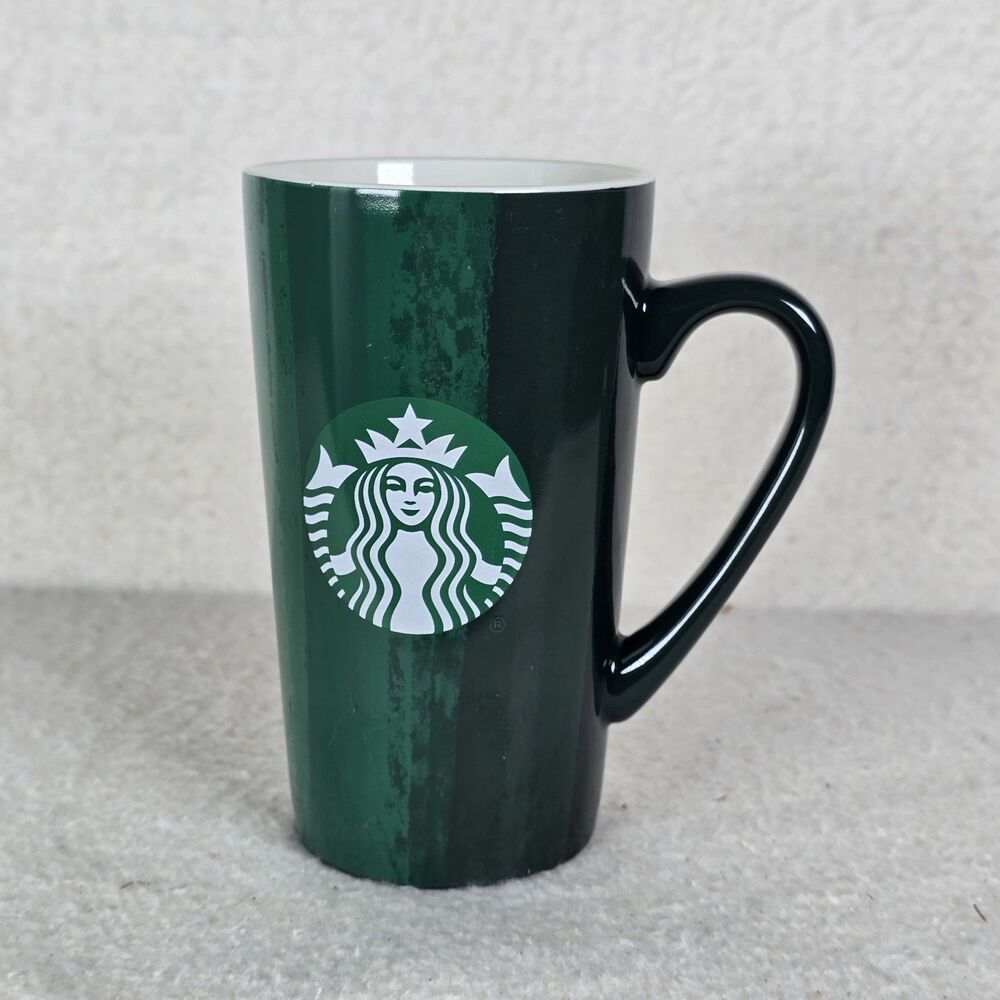 Starbucks 2021 16oz Tall Green and Red Coffee Mug Siren Logo Ceramic